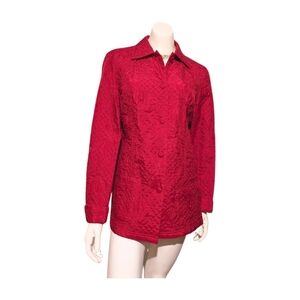 Coldwater Creek Red Quilted Silk Jacket M